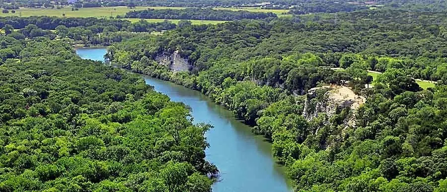 A wide Central Texas landscape near Waco